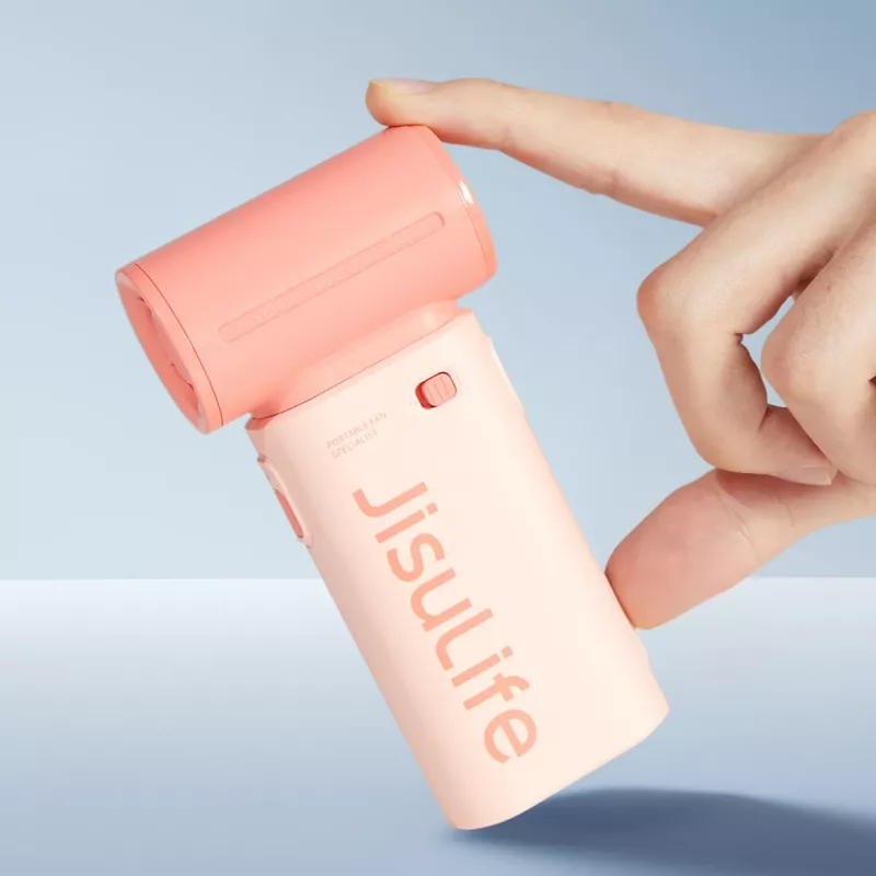 JISULIFE Life9 Ventilador de mão 3600mAh USB-C Ventilador de mesa dobrável portátil - rosa