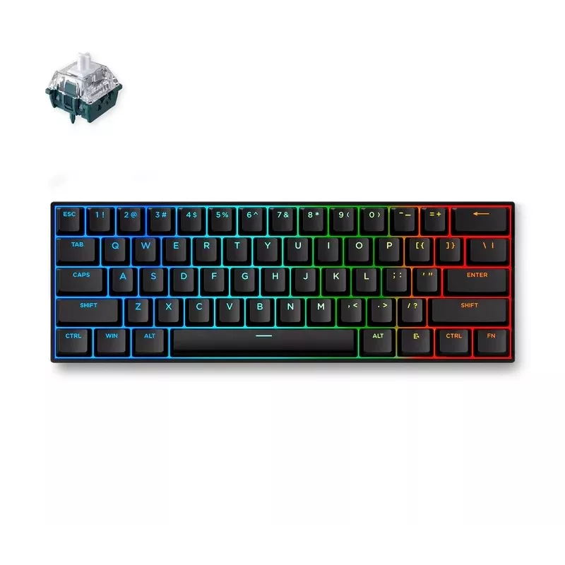Teclado gaming magnético Hall Effect MCHOSE Ace 60 Pro, TTC Uranus Magnetic Switch-SE, preto (Ace60-5A)