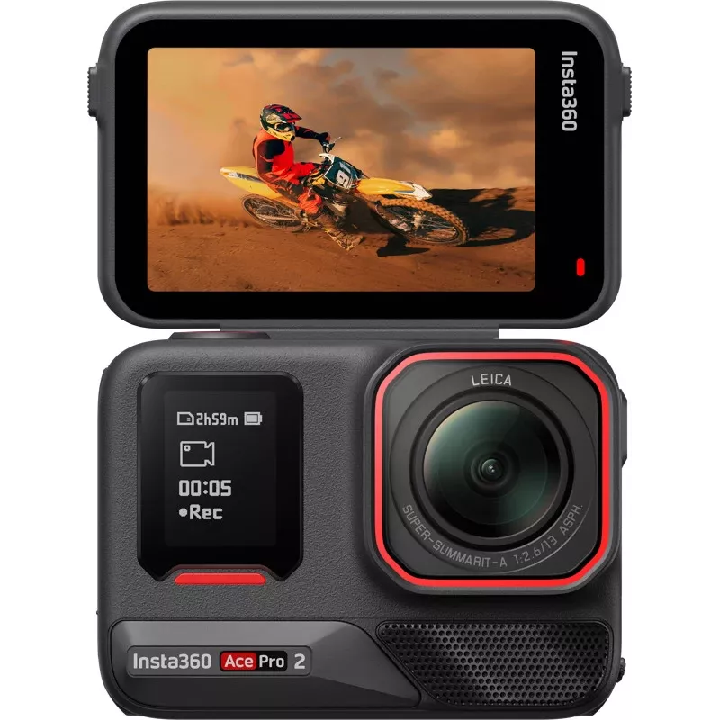 Action cam Insta360 Ace Pro 2 com bateria dupla - vídeo 8K, lente Leica, estabilização FlowState