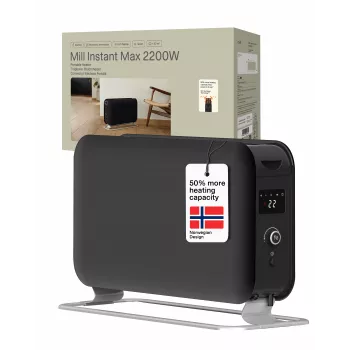 Aquecedor de convecção móvel Mill Instant Max LED, 2200 W, preto
