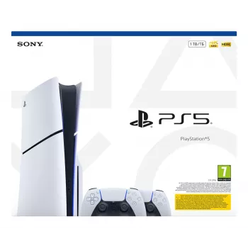 Consola Sony PlayStation 5 Slim Disc Edition 1TB - branco e preto