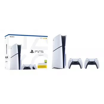 Consola Sony PlayStation 5 Slim Disc Edition 1TB - branco e preto