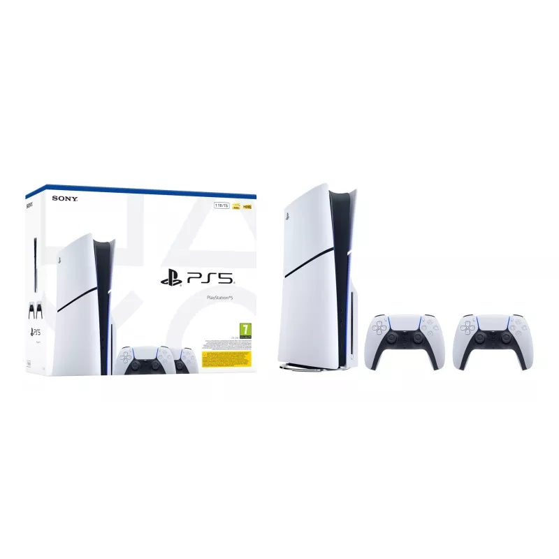 Consola Sony PlayStation 5 Slim Disc Edition 1TB - branco e preto