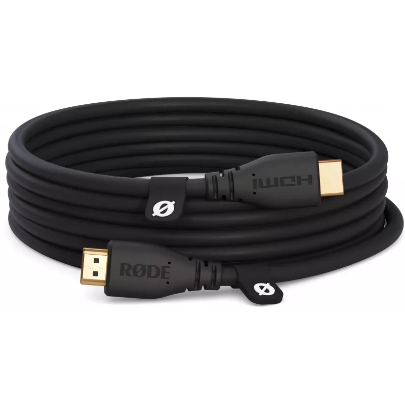 RODE HDMICABLE3M cabo HDMI High-Speed de 3m com Ethernet, 4K 60Hz, HDR, 18Gbps, banhado a ouro