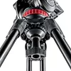 Tripé de vídeo de alumínio Manfrotto MVT502AM com base fluida, 3 secções de pernas, capacidade de carga de 4 kg, altura máxima de 169 cm, Preto