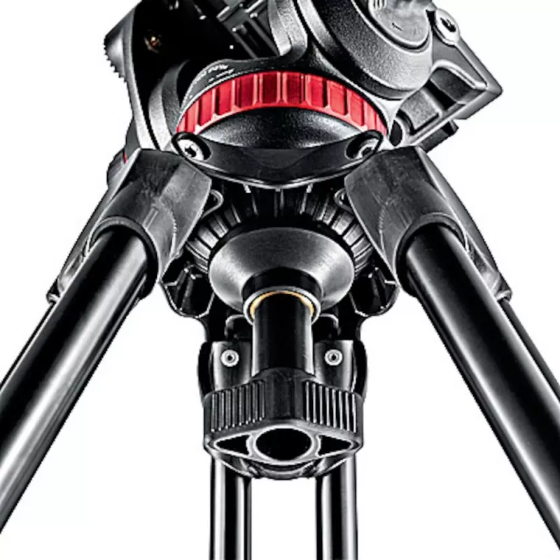 Tripé de vídeo de alumínio Manfrotto MVT502AM com base fluida, 3 secções de pernas, capacidade de carga de 4 kg, altura máxima de 169 cm, Preto