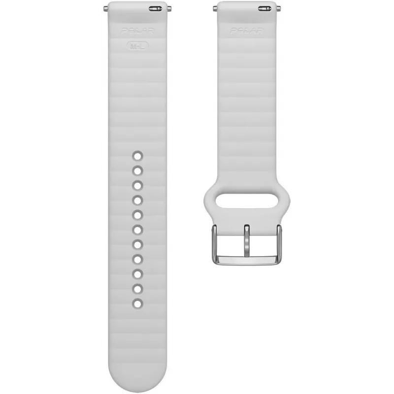 Pulseira de silicone Polar Ignite 3 20 mm S-L, Branco