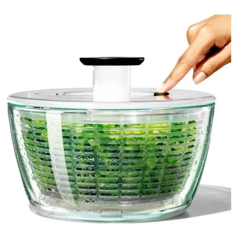OXO Good Grips 11262700 Centrifugadora de saladas em vidro 2 em 1, transparente