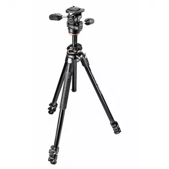 Tripé Manfrotto 290 Dual em alumínio com cabeça de 3 vias, 3 extensões MK290DUA3-3W