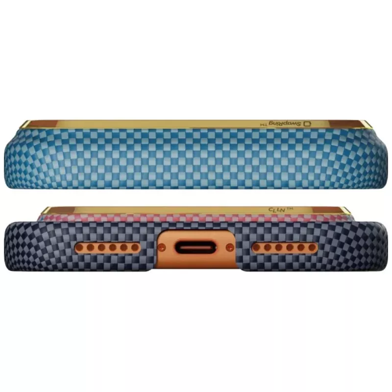 Capa PITAKA Edge California Dream 04 Sunset para iPhone 17 Pro Max – parte traseira ultrafina em fibra de aramida com MagSafe