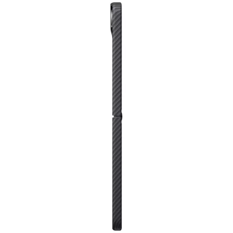 Capa PITAKA Edge para Samsung Galaxy Z Flip5 - Fusion Weaving preto/cinzento, capa fina em fibra de aramida com encaixe por snap e compatibilidade MagSafe