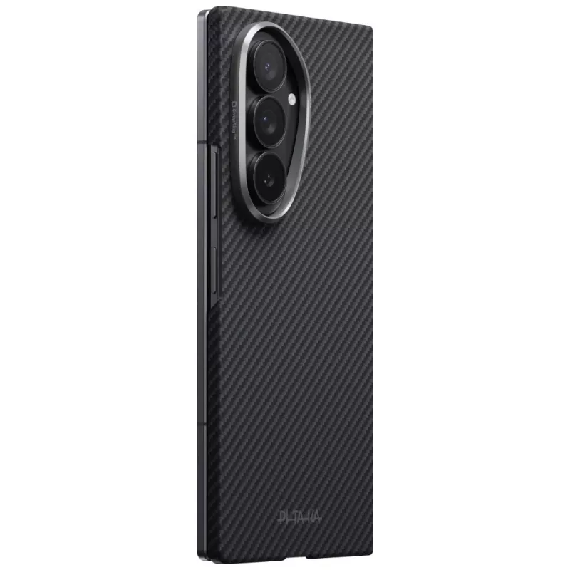 Capa PITAKA Edge para Samsung Galaxy Z Fold 8 Ultra – capa protetora em fibra de aramida, preto/cinzento (Overture Black)