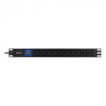 DELTACO Bluewalker PDU Powerwalker LC-16A 10xIEC C13 PDU básica para rack 1U, 16A, cabo de 2m