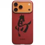 Capa PITAKA Edge Ink Horse Painting para Apple iPhone 17 Pro – capa Snap-On em fibra de aramida com MagSafe, cinábrio