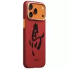 Capa PITAKA Edge Ink Horse Painting para Apple iPhone 17 Pro – capa Snap-On em fibra de aramida com MagSafe, cinábrio