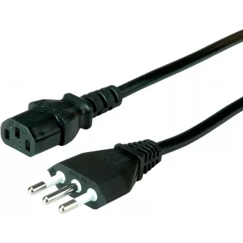 VALUE Cabo de alimentação, ficha italiana para IEC C13, 0,6 m, preto (19.99.2073)
