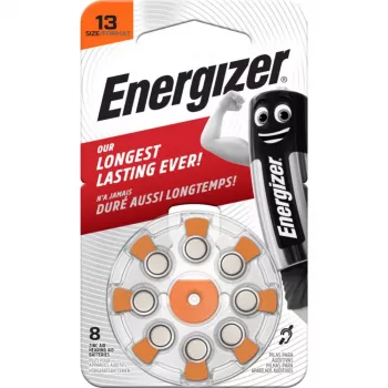 Pilhas para aparelhos auditivos Energizer zinco-ar, tamanho 13 (AZ13DP8 TL8)