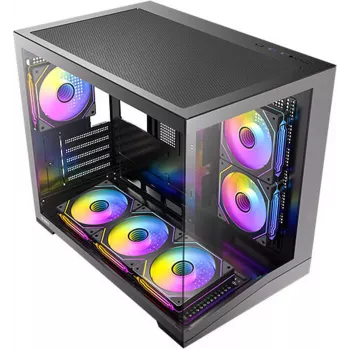 Caixa de PC mini-torre Antec CX M3 ARGB B, vidro temperado, 3x ventoinhas ARGB de 120mm, microATX