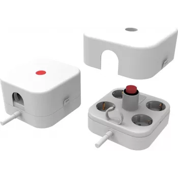 Régua de tomadas VALUE 4 tomadas com interruptor e tampa de proteção removível, 1,5 m, branco