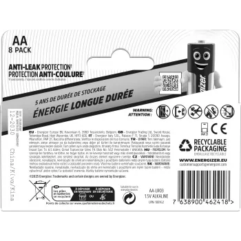 Pilhas alcalinas Energizer Everyday AA/LR6 (DHP8)