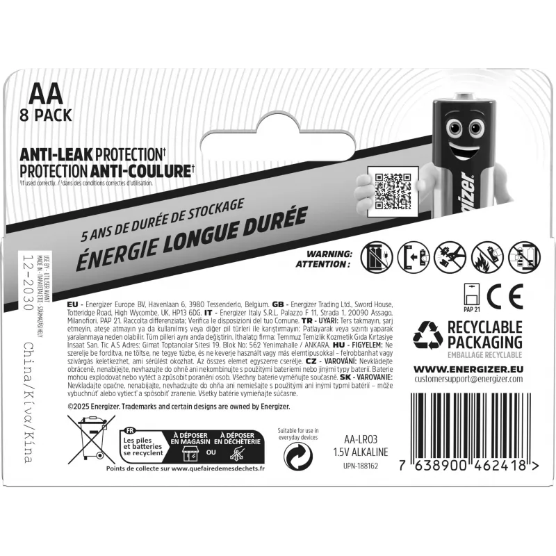 Energizer Everyday pilhas alcalinas AA/LR6 (DHP8)