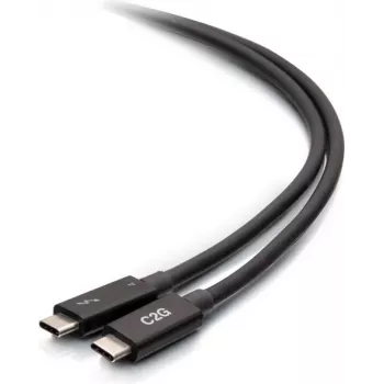 Cabo C2G 2,5 pés Thunderbolt 4 USB-C - 40Gbps, 100W PD, 8K, preto