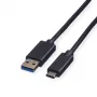 Cabo ROLINE USB 3.2 Gen 1 A para C, 1m, preto