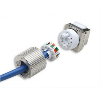 Intellinet 167222 Cat6 FTP RJ45 Keystone Jack, sem ferramentas, blindado, liga de zinco
