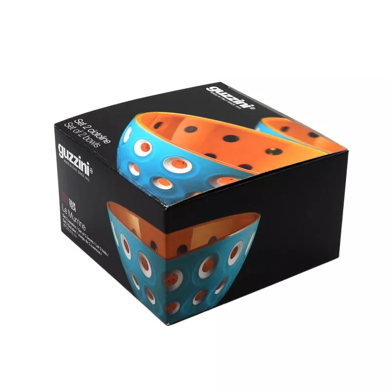 Guzzini Le Murrine Conjunto de 2 tigelas 12 cm Azul/Laranja