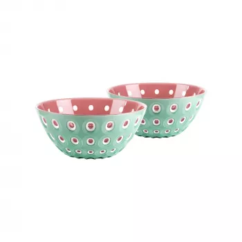 Guzzini Le Murrine conjunto de 2 taças 12 cm verde matcha/branco/mauve