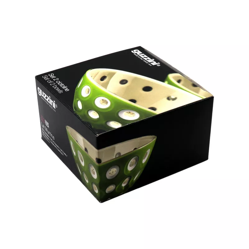 Guzzini Le Murrine conjunto de 2 taças 12 cm verde matcha/branco/mauve