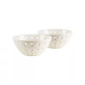 Guzzini Le Murrine Conjunto de 2 tigelas 12 cm Perlmutt/Branco/Perlmutt