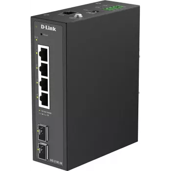 D-Link DIS-210G-06 Switch industrial Smart Managed com 4 portas Gigabit Ethernet e 2 slots SFP