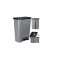 Curver Deco Bin 50L balde do lixo com pedal, corpo cinzento-escuro com tampa e pedal pretos