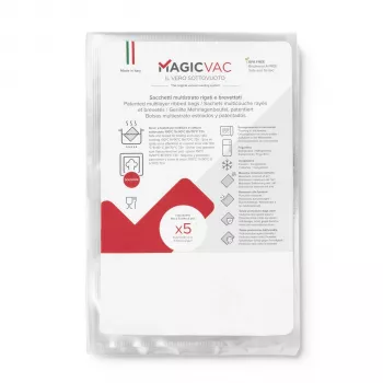 MagicVac 50 sacos para vácuo 40x60 cm (50 unidades) – Sacos universais texturizados para armazenamento de alimentos para máquinas de vácuo externas