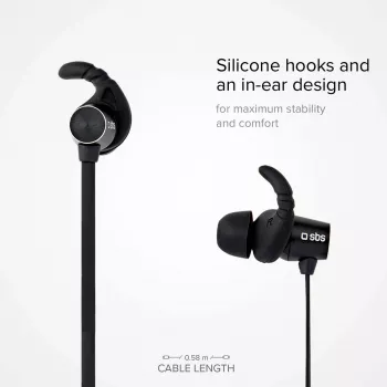 SBS TEEARBT501K Auscultadores Bluetooth in-ear sem fios com microfone, Preto