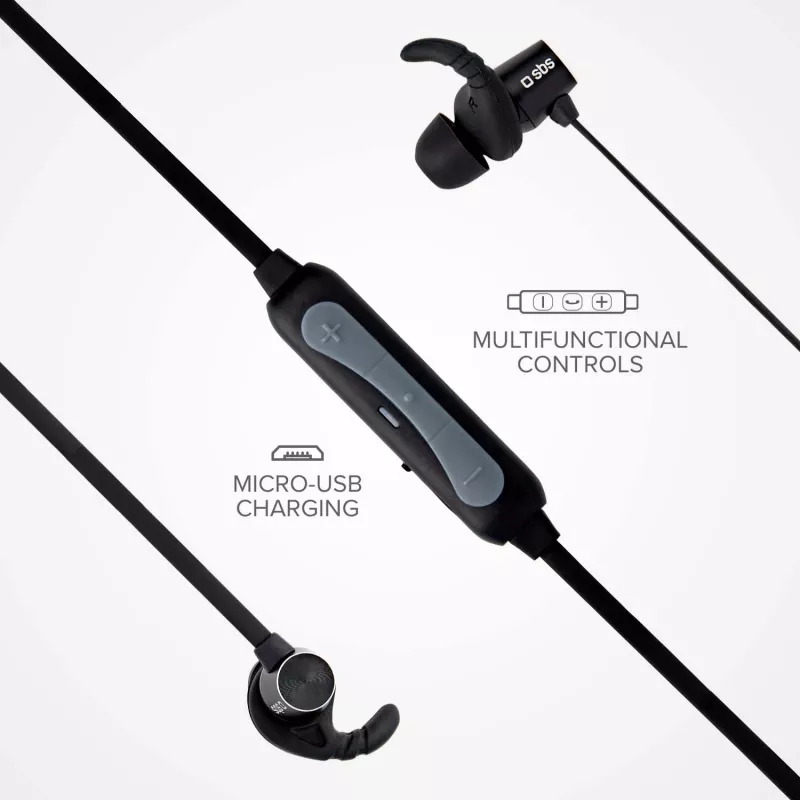 SBS TEEARBT501K Auscultadores Bluetooth in-ear sem fios com microfone, Preto