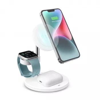 SBS TEWIRMAG3IN1 Estação de carregamento sem fios 3-em-1 com MagSafe para iPhone, Apple Watch e AirPods