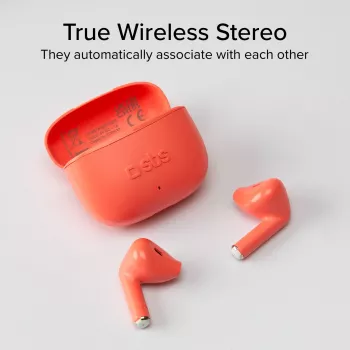 SBS TEEARTWSGOPODSR Auscultadores True Wireless Stereo com estojo de carregamento, Bluetooth 5.0, Touch Control, Vermelho