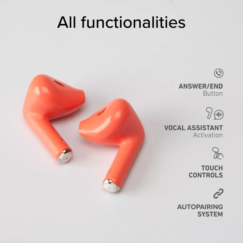 SBS TEEARTWSGOPODSR Auscultadores True Wireless Stereo com estojo de carregamento, Bluetooth 5.0, Touch Control, Vermelho