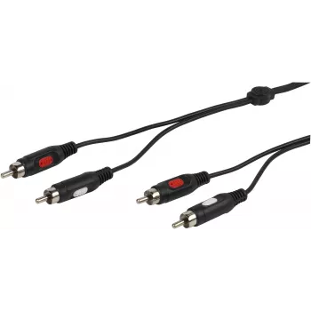Cabo de áudio Vivanco 2xRCA para 2xRCA 1.5 m (VVA2RCA15MMK)