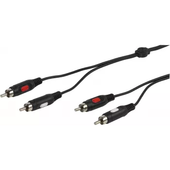 Cabo de áudio Vivanco 2xRCA para 2xRCA 2.5 m (VVA2RCA25MMK)