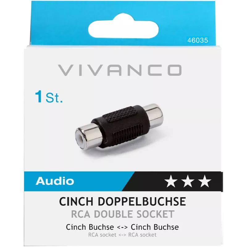 Vivanco adaptador de áudio RCA para RCA (VVAADAPRCAFF)