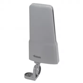 Vivanco VVANOUT42DBG Antena exterior ativa para DAB/DAB+ e DVB-T/DVB-T2, ganho de 42 dB, ficha F, Preto/Cinzento