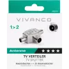 Vivanco distribuidor de antena de TV blindado de 2 vias, tomada coaxial para 2 fichas (VVANSHILD2M1F)