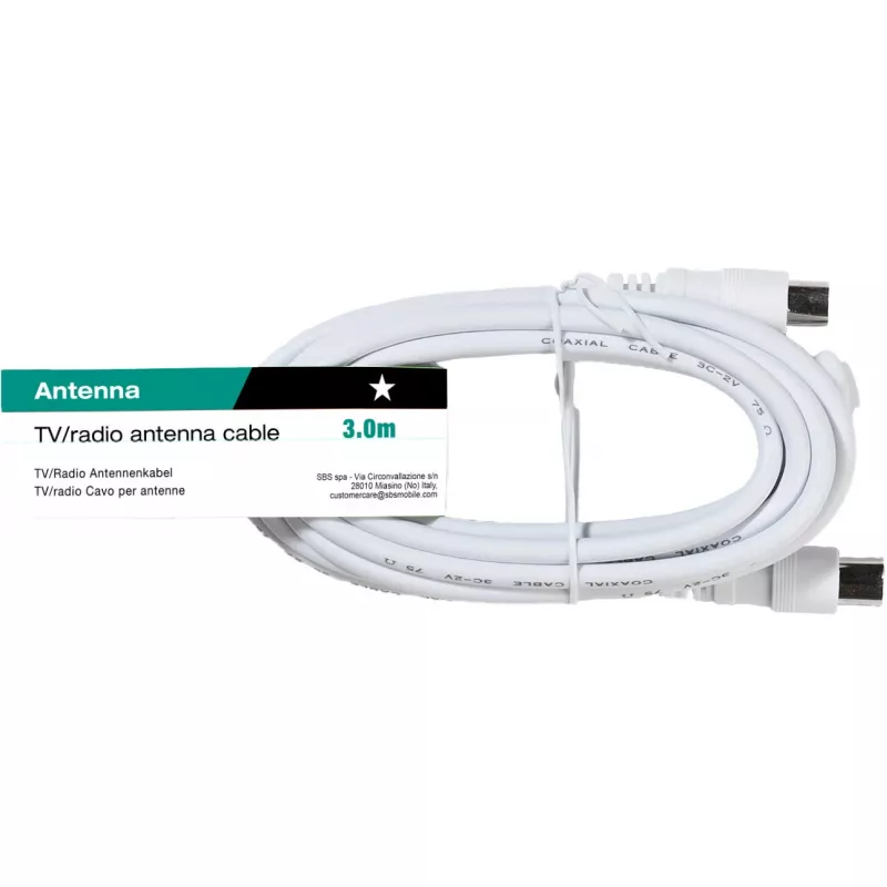 Vivanco cabo de antena 3 m, ficha–tomada (VVANX30MFW)