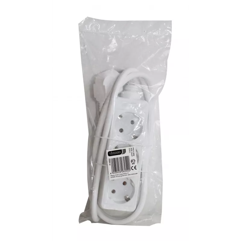 Vivanco extensão de 3 tomadas 1,4 m, branco (VVELSTR3SCHWP)