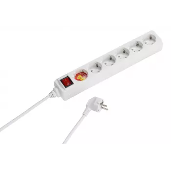 Extensão Vivanco 6 tomadas 1.4 m com interruptor, branco (VVELSTR6SCHSWWP)