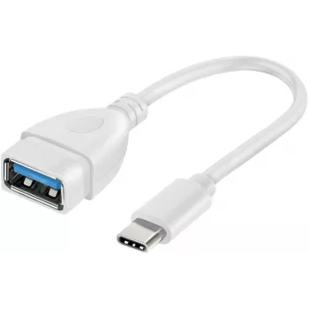 Adaptador Vivanco USB-C para USB-A 3.0 10 cm, branco (VVITUSBTY3FM01W)