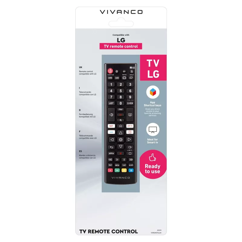 Vivanco VVREMOTELGK Comando universal para televisores LG - Preto
